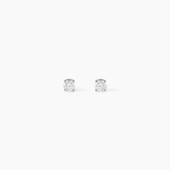 Boucles D'oreilles Puces Or Blanc Victoria Diamants