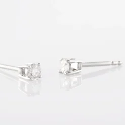 Boucles D'oreilles Puces Or Blanc Victoria Diamants