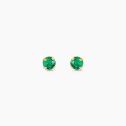 Boucles D'oreilles Puces Or Jaune Oxyde De Zirconium