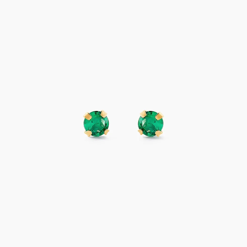 Boucles D'oreilles Puces Or Jaune Oxyde De Zirconium