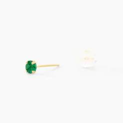 Boucles D'oreilles Puces Or Jaune Oxyde De Zirconium