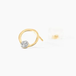 Boucles D'oreilles Puces Or Jaune Akiva Diamants
