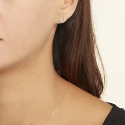 Boucles D'oreilles Puces Or Jaune Akiva Diamants