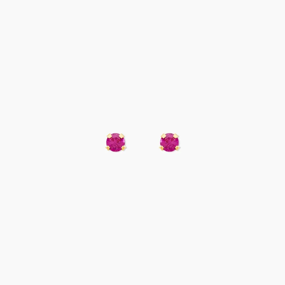 Boucles D'oreilles Puces Or Jaune Oxyde De Zirconium