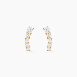 Boucles D'oreilles Puces Or Jaune Anaca Oxydes De Zirconium