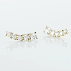 Boucles D'oreilles Puces Or Jaune Anaca Oxydes De Zirconium