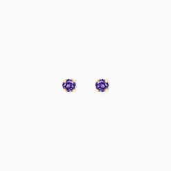 Boucles D'oreilles Puces Or Jaune Oxyde De Zirconium