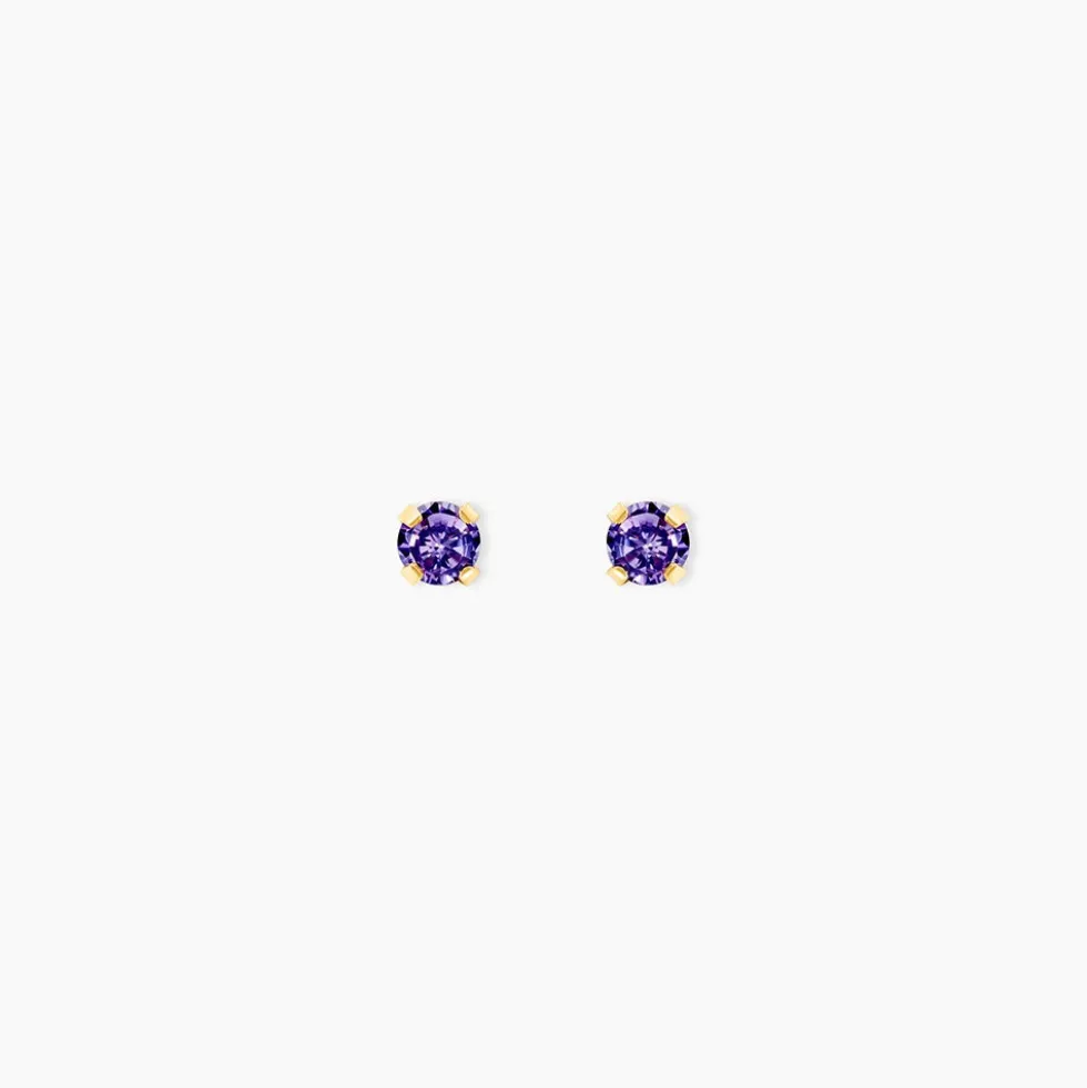 Boucles D'oreilles Puces Or Jaune Oxyde De Zirconium