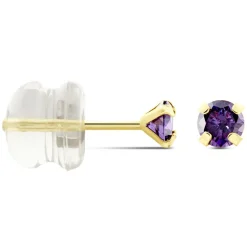 Boucles D'oreilles Puces Or Jaune Oxyde De Zirconium