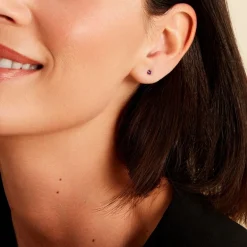 Boucles D'oreilles Puces Or Jaune Oxyde De Zirconium