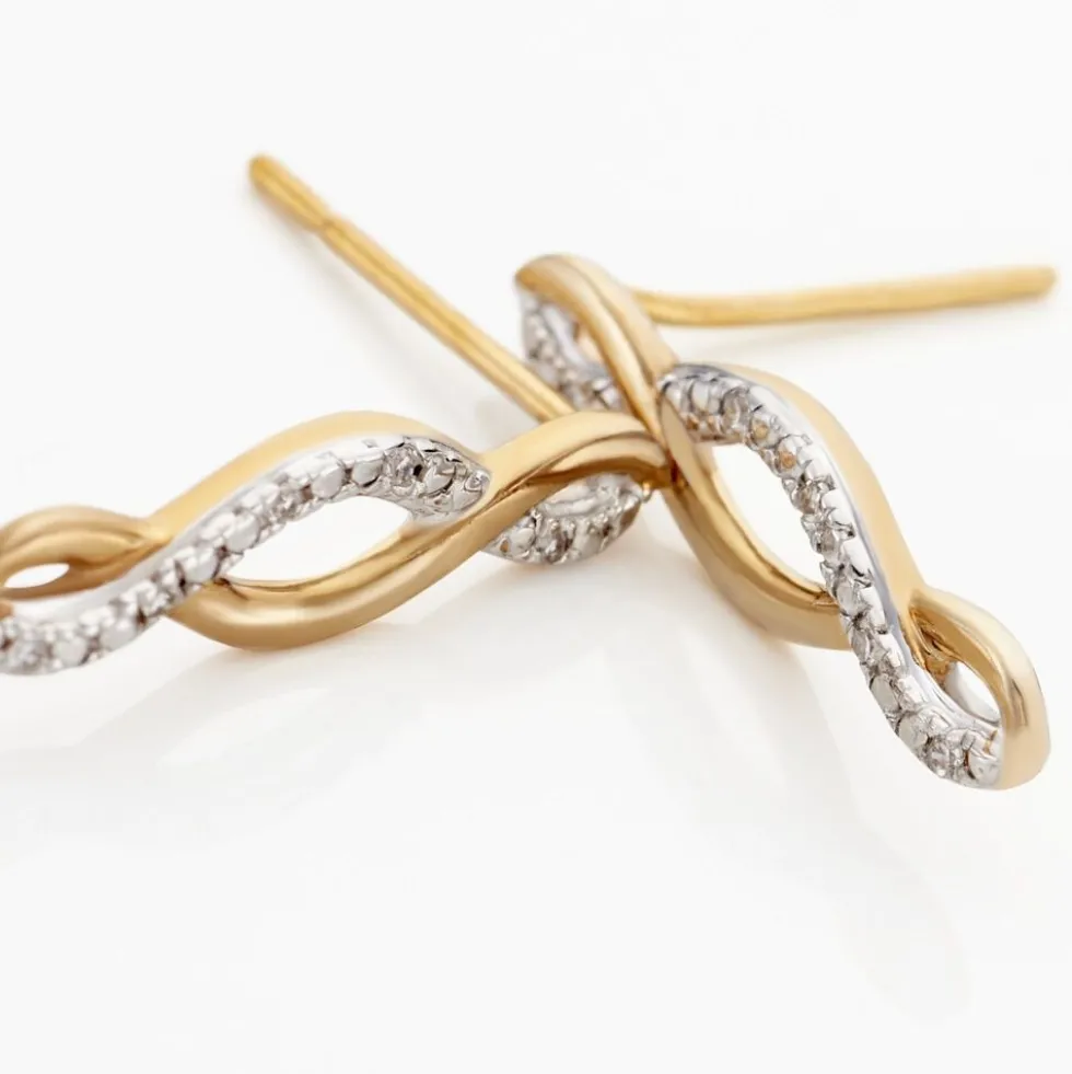 Boucles D'oreilles Puces Or Jaune Abisai Diamants