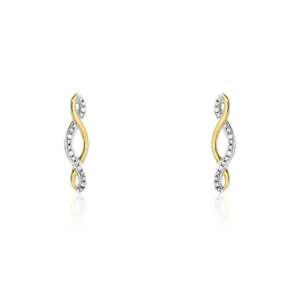 Boucles D'oreilles Puces Or Jaune Abisai Diamants