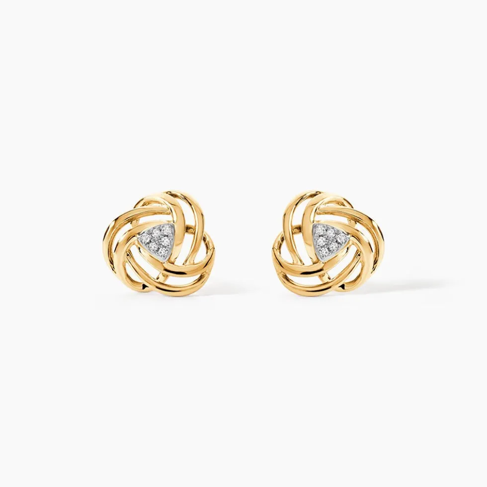 Boucles D'oreilles Puces Or Jaune Abidemi Diamants