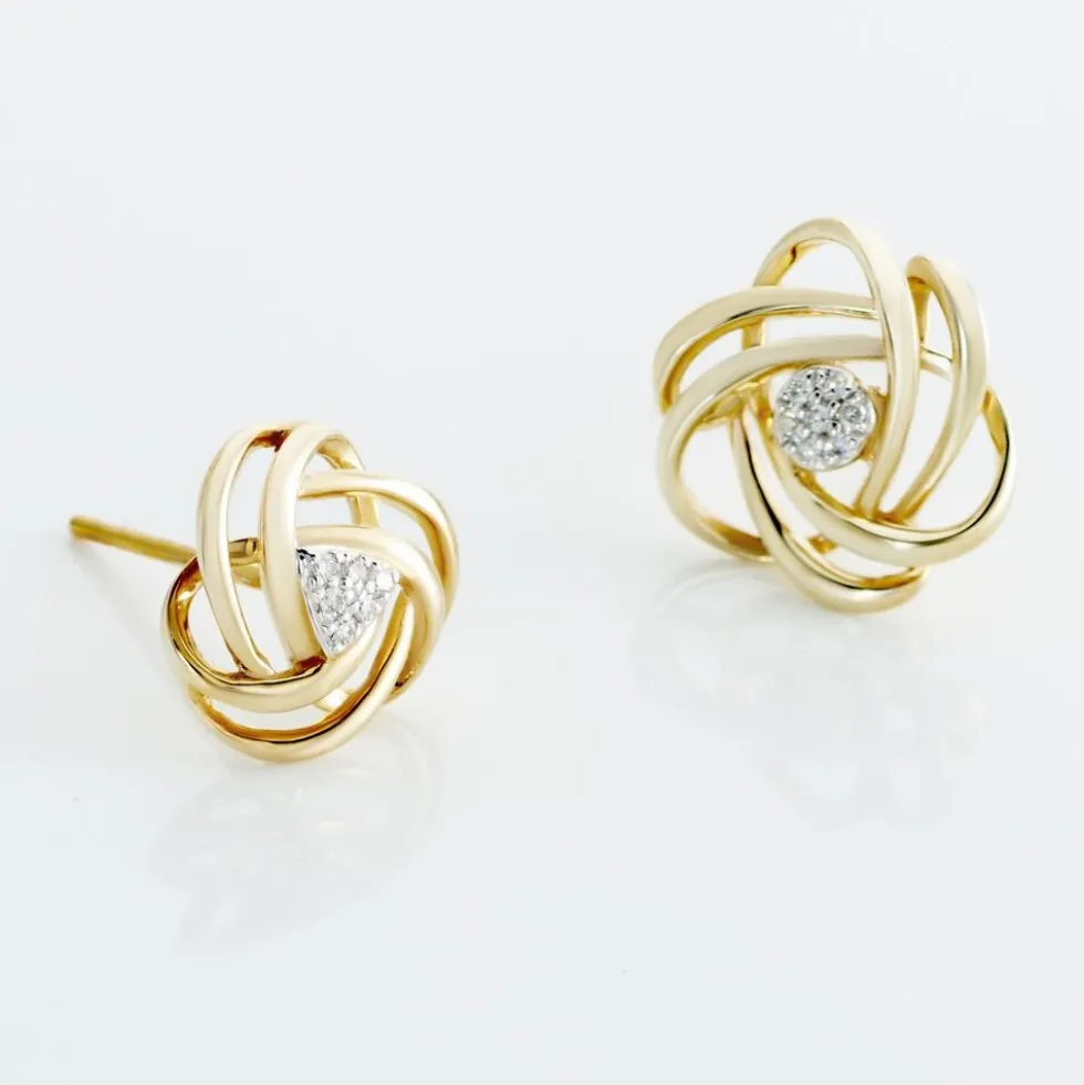 Boucles D'oreilles Puces Or Jaune Abidemi Diamants