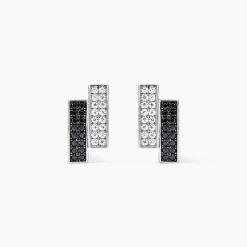 Boucles D'oreilles Puces Ouarida Argent Blanc Oxyde De Zirconium