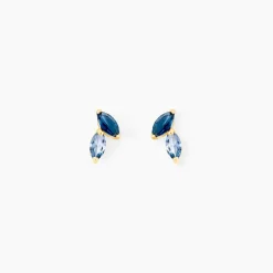 Boucles D'oreilles Puces Pelya Or Jaune Oxyde De Zirconium