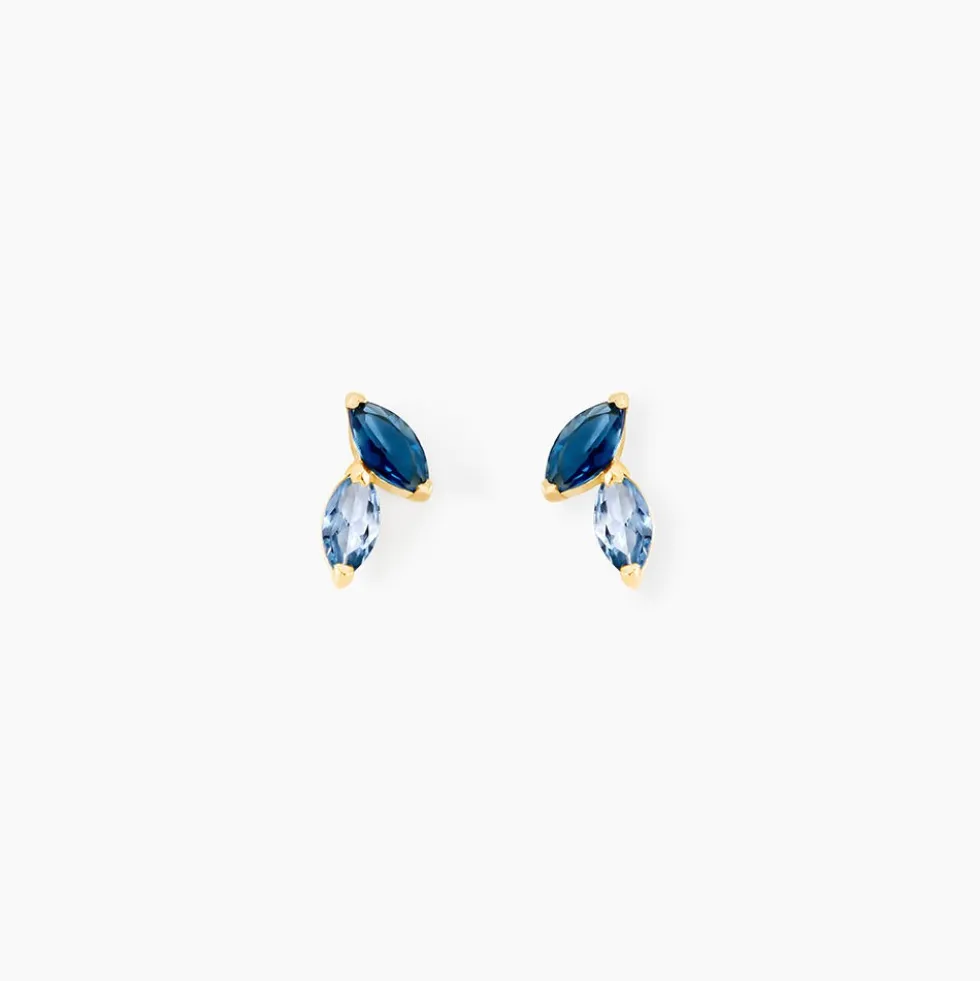 Boucles D'oreilles Puces Pelya Or Jaune Oxyde De Zirconium