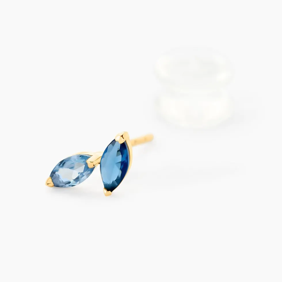 Boucles D'oreilles Puces Pelya Or Jaune Oxyde De Zirconium