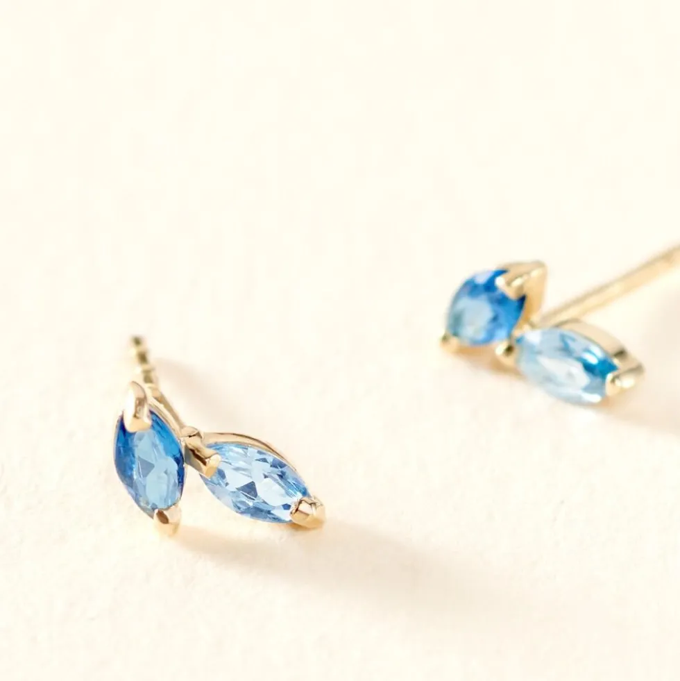 Boucles D'oreilles Puces Pelya Or Jaune Oxyde De Zirconium