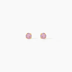 Boucles D'oreilles Puces Pepita Or Jaune Oxyde De Zirconium