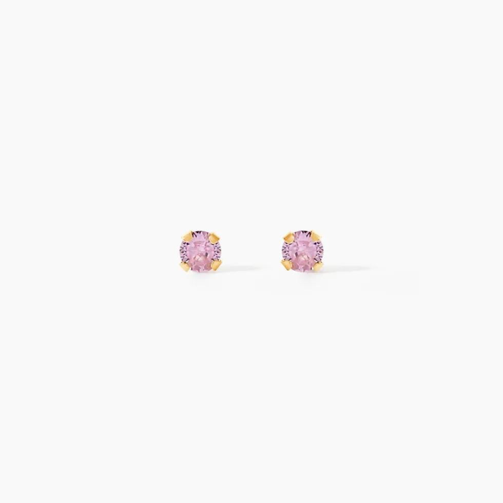Boucles D'oreilles Puces Pepita Or Jaune Oxyde De Zirconium
