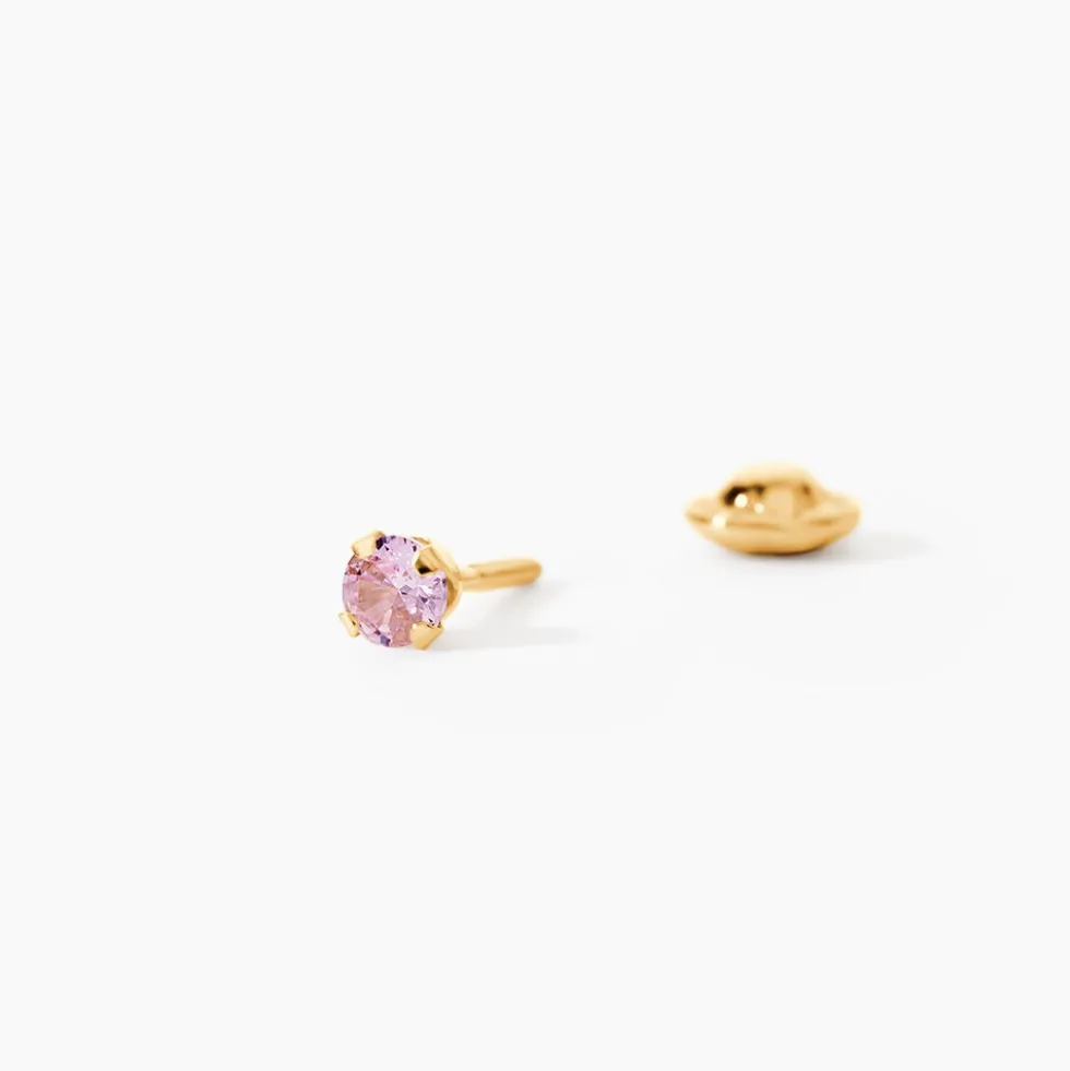 Boucles D'oreilles Puces Pepita Or Jaune Oxyde De Zirconium