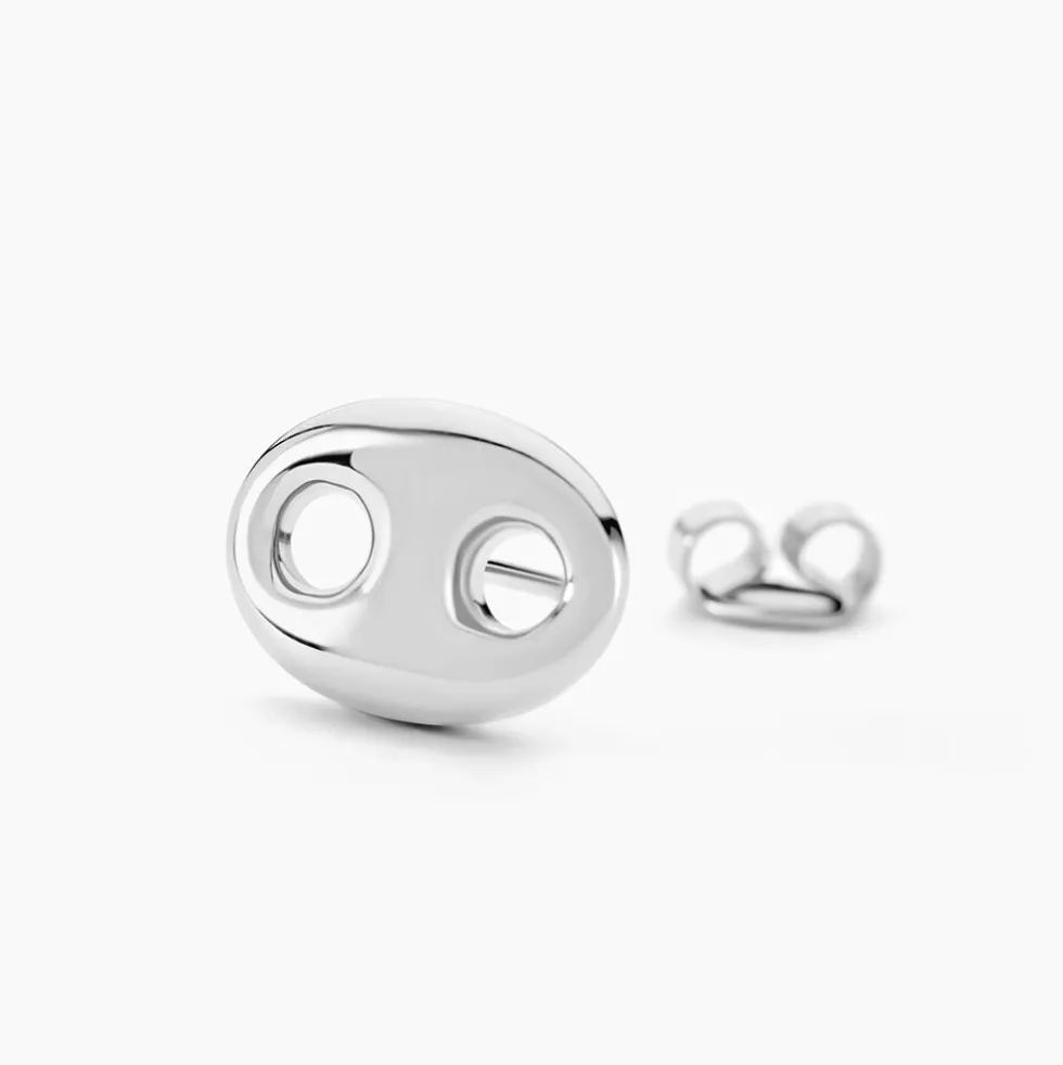 Boucles D'oreilles Puces Phebus Him Acier Blanc