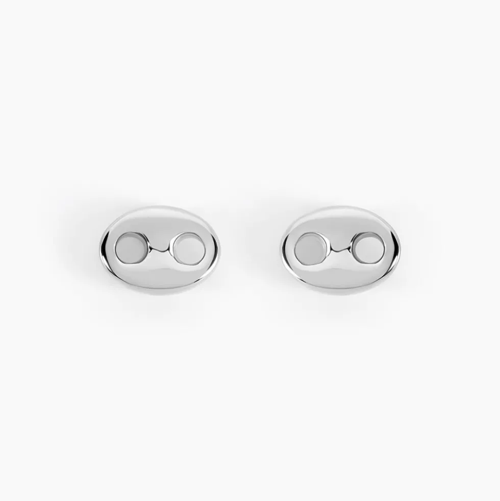 Boucles D'oreilles Puces Phebus Him Acier Blanc