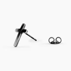 Boucles D'oreilles Puces Phebus Him Acier Noir