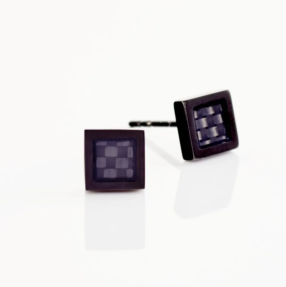 Boucles D'oreilles Puces Phebus Him Acier Noir