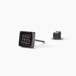 Boucles D'oreilles Puces Phebus Him Acier Noir