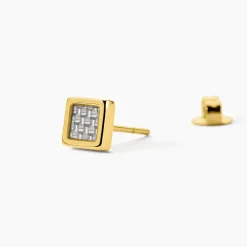 Boucles D'oreilles Puces Phebus Him Acier Doré Carbone