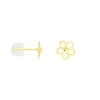 Boucles D'oreilles Puces Philine Fleur Or Jaune
