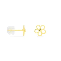 Boucles D'oreilles Puces Philine Fleur Or Jaune