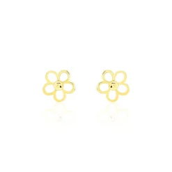Boucles D'oreilles Puces Philine Fleur Or Jaune