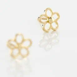 Boucles D'oreilles Puces Philine Fleur Or Jaune
