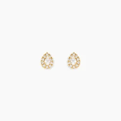 Boucles D'Oreilles Puces Pilvi Or Jaune Oxyde De Zirconium