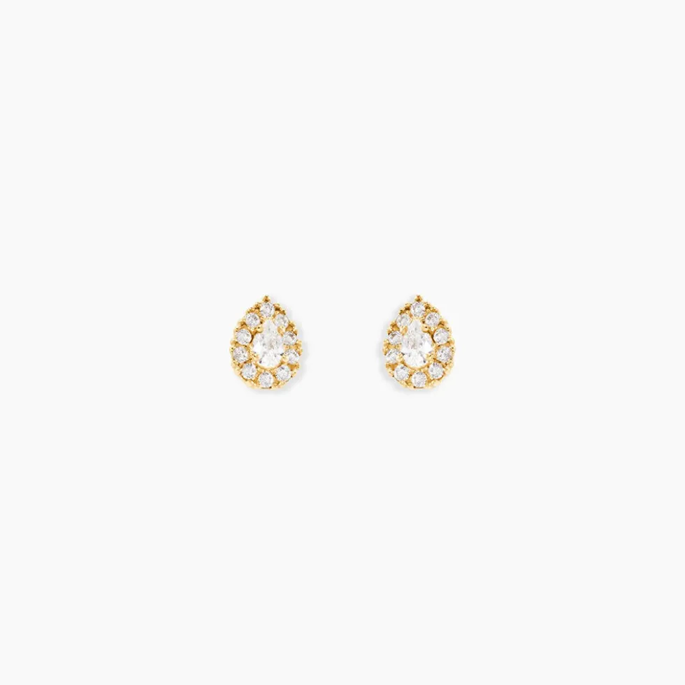Boucles D'Oreilles Puces Pilvi Or Jaune Oxyde De Zirconium