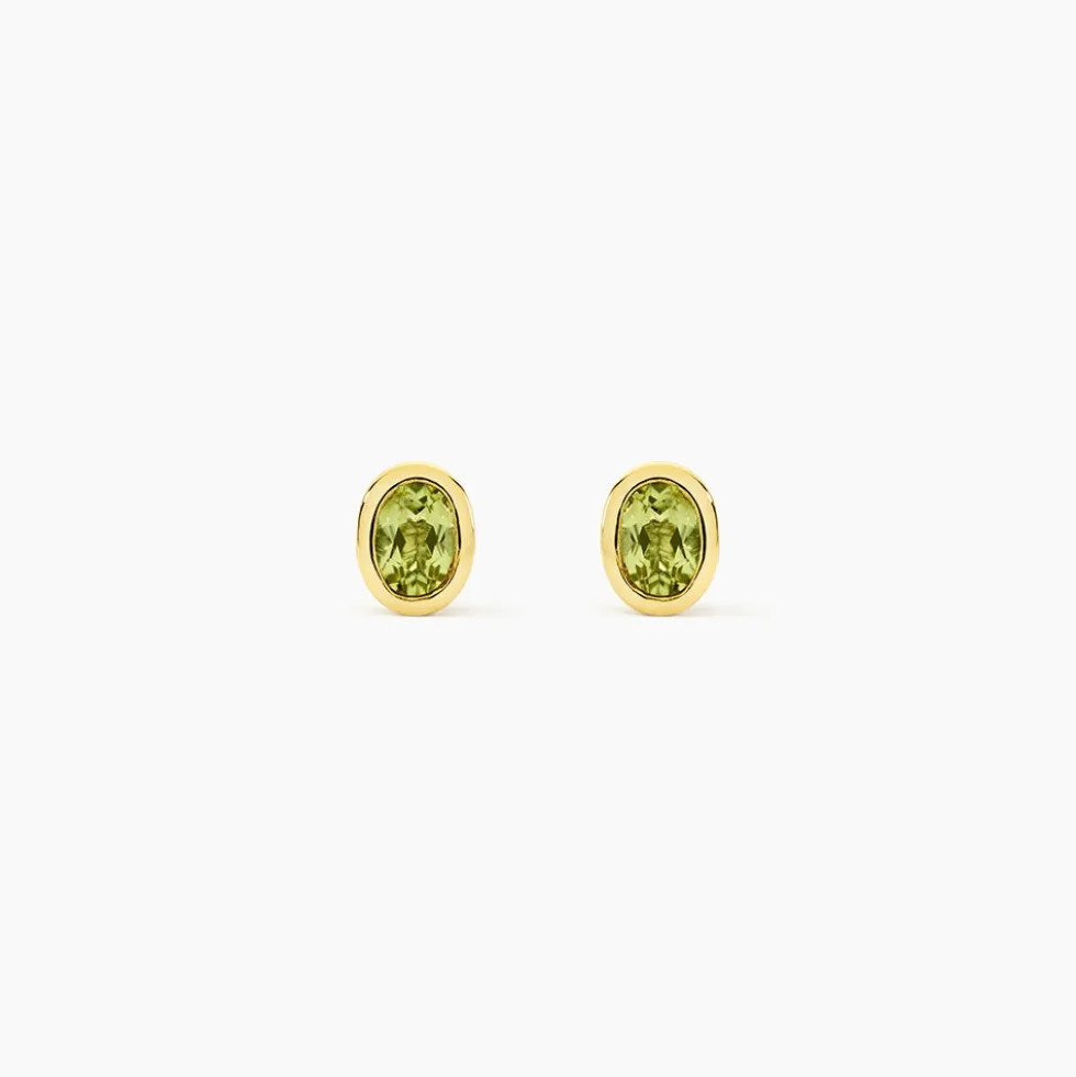 Boucles D'Oreilles Puces Poem Argent Jaune Péridot