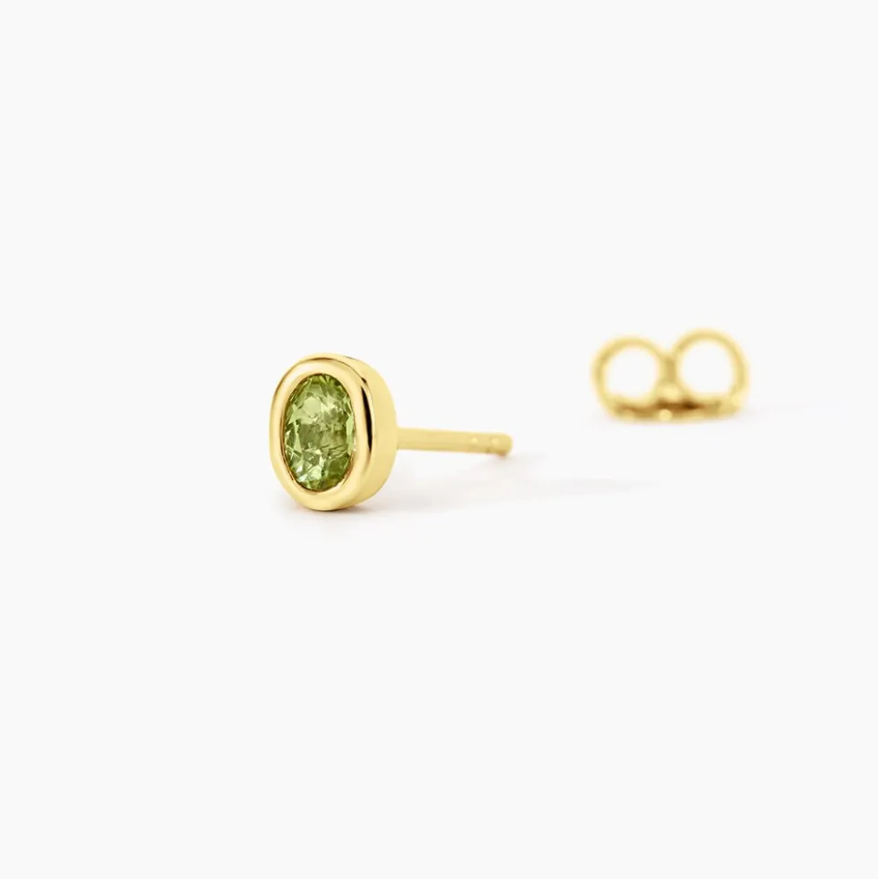 Boucles D'Oreilles Puces Poem Argent Jaune Péridot