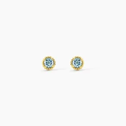 Boucles D'Oreilles Puces Poem Argent Jaune Topaze