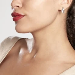 Boucles D'oreilles Puces Priscillia Argent Blanc Oxyde De Zirconium