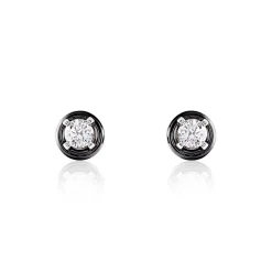 Boucles D'oreilles Puces Renda Argent Céramique Et Oxyde De Zirconium