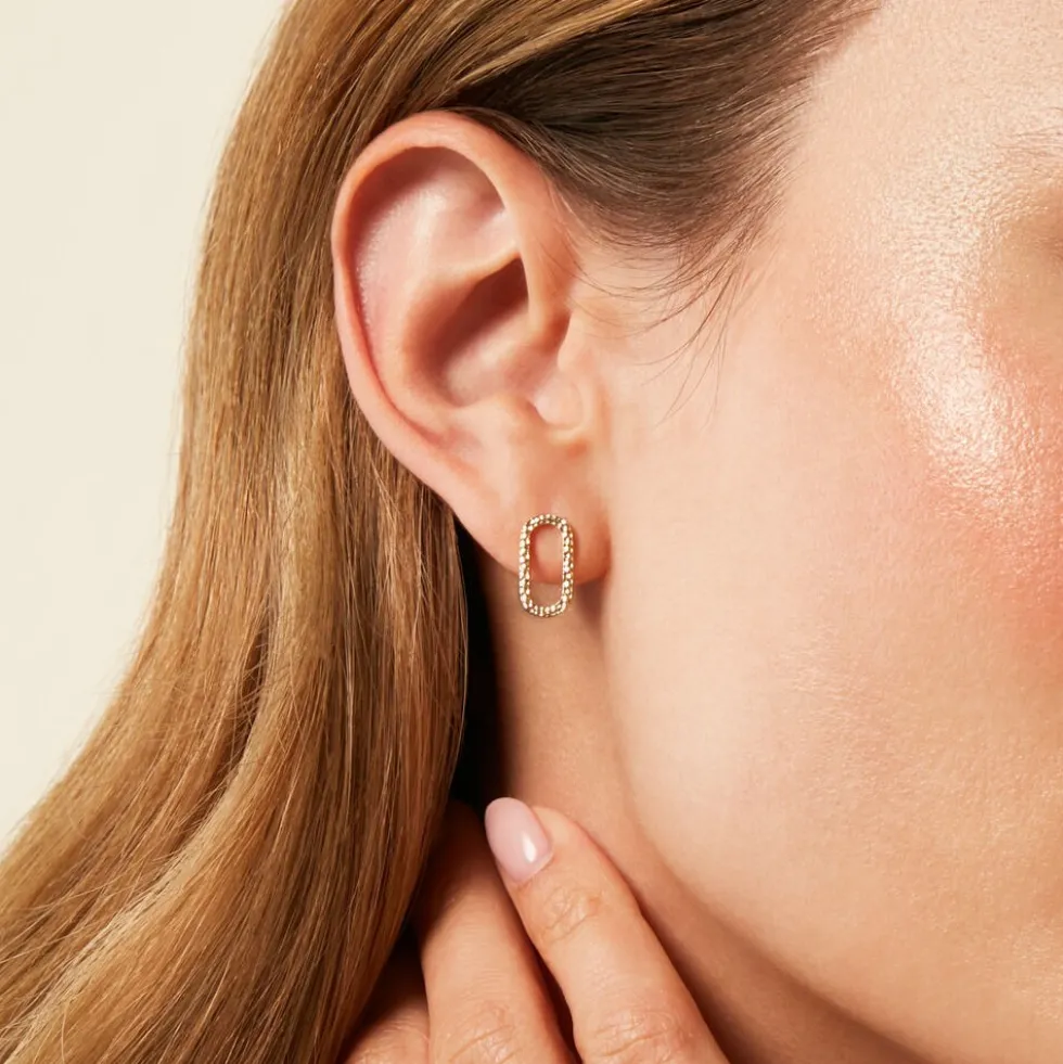 Boucles D'Oreilles Puces Ria Acier Jaune