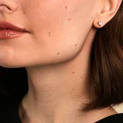 Boucles D'Oreilles Puces Rodolph Or Jaune Oxyde De Zirconium