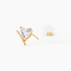 Boucles D'Oreilles Puces Rodolph Or Jaune Oxyde De Zirconium