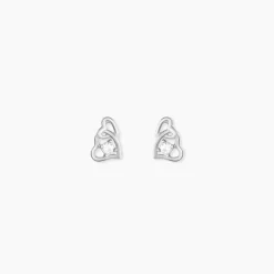 Boucles D'oreilles Puces Roma Argent Blanc Oxyde De Zirconium