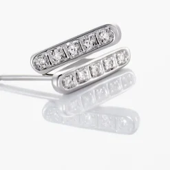 Boucles D'oreilles Puces Rosalin Blanc Diamant Blanc