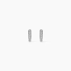 Boucles D'oreilles Puces Rosalin Blanc Diamant Blanc