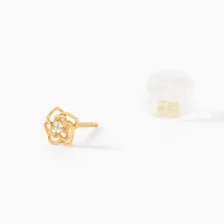 Boucles D'oreilles Puces Rozsi Or Jaune Oxyde De Zirconium